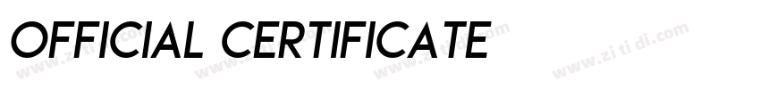OFFICIAL CERTIFICATE字体转换